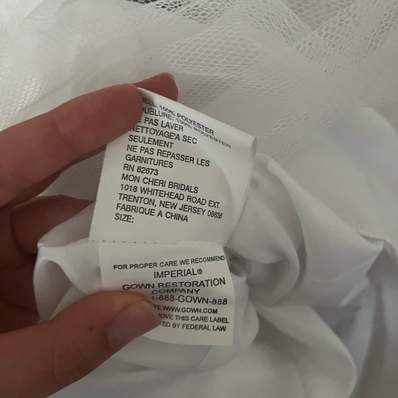 Le gala by mon Cheri white with black floral evening gown size 12 tulle wedding - Picture 3 of 16